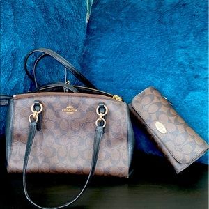 Authentic Coach satchel & matching Wallet